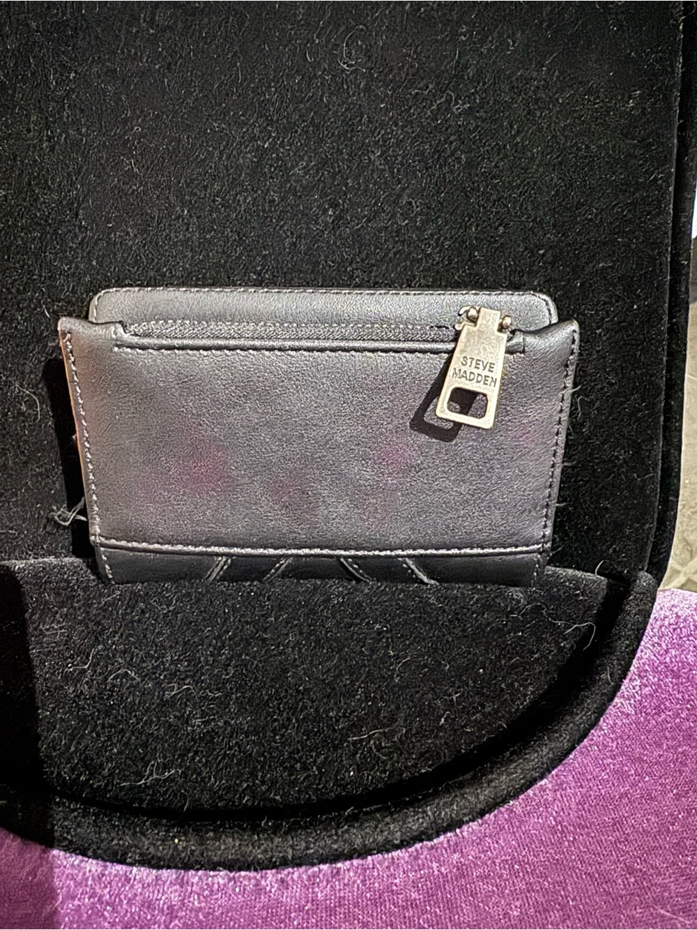 Steve Madden Black Zip Accent Wallet - Picture 3 of 4